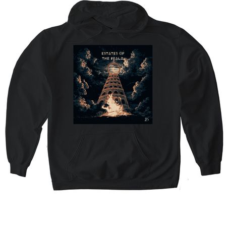 Estates of the realm cover artwork merch, a Black Gildan Softstyle Pullover Hoodie