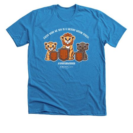 EVERY WORD WE SAY IS A VICTORY WITHIN ITSELF!, a Neon Blue Premium Unisex Tee