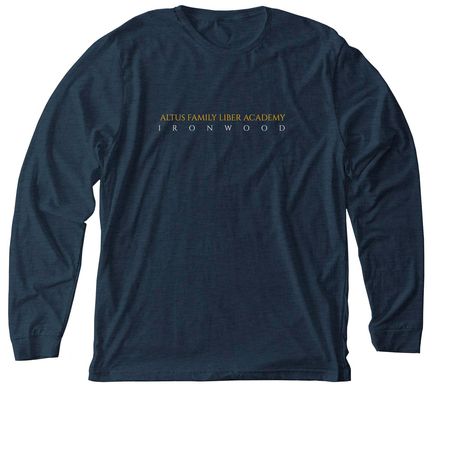 ALTUS Title Tee, a Heather Midnight Navy Premium Long Sleeve Tee