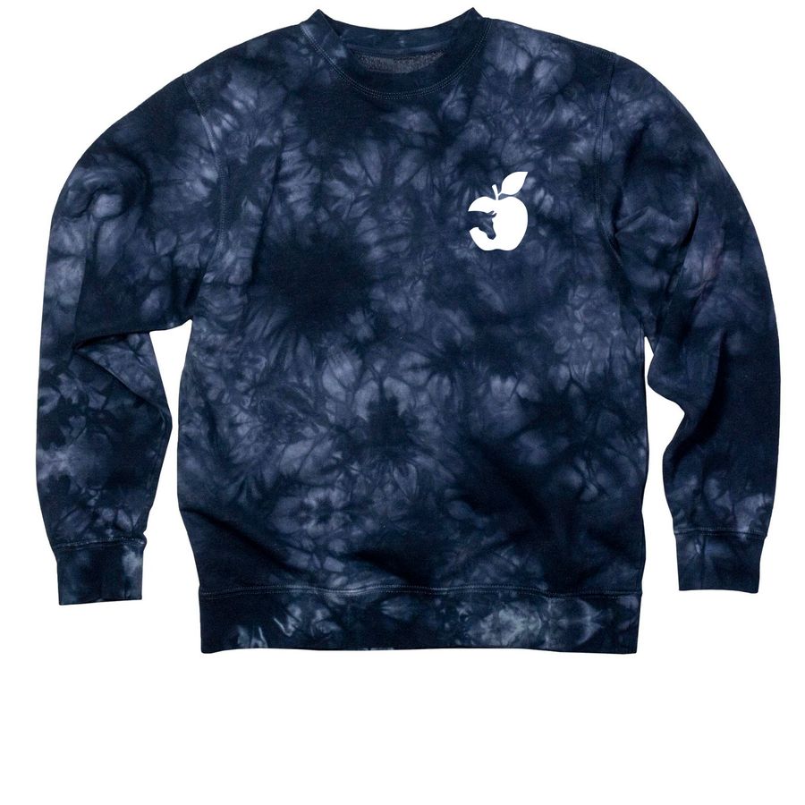 ADAD Corner Logo Sweatshirts, a Navy Tie Dye Crewneck Sweatshirt
