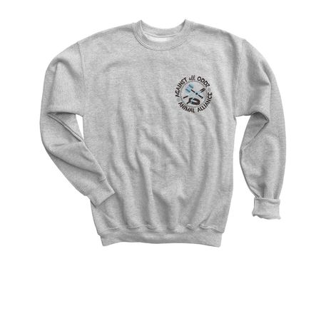 Against All Oddz Animal Alliance, a Sport Grey Youth Crewneck Sweatshirt