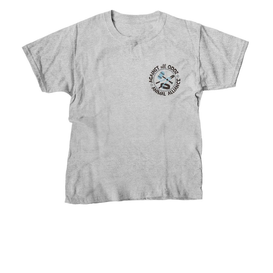 Against All Oddz Animal Alliance, a Sport Grey Youth Unisex Tee