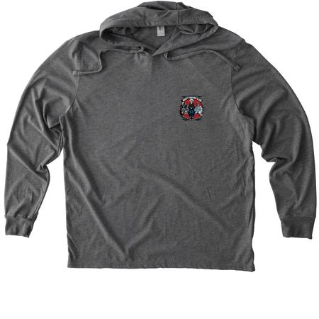 Anti-social, a Aluminum Grey Allmade Eco Triblend Hoodie Tee