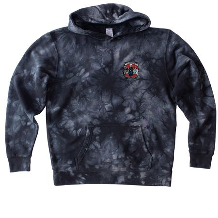 Anti-social, a Black Youth Tie Dye Pullover Hoodie