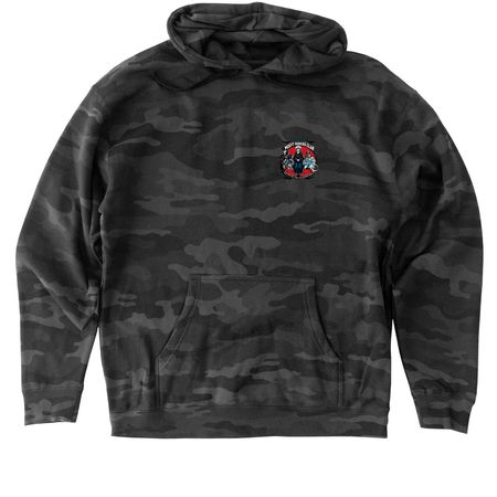 Anti-social, a Black Camo Heavyweight Camo Pullover Hoodie