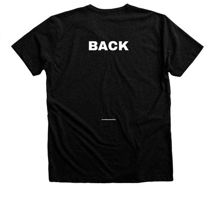 Front and Back, a Black Heather Premium Unisex Tee (back-view)