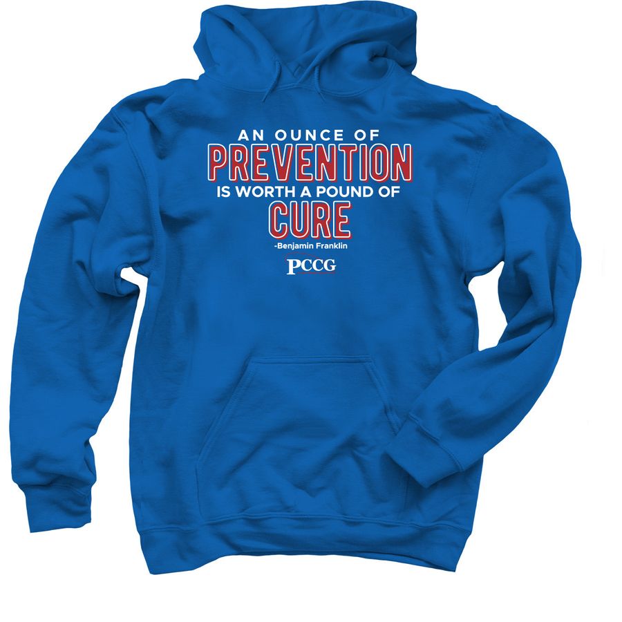 Ounce Of Prevention, a Royal Blue Pullover Hoodie