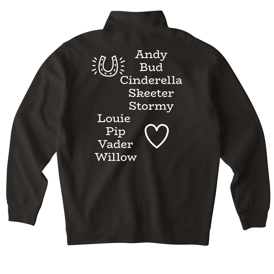 The Herd, a Black Midweight Quarter Zip Pullover (back-view)