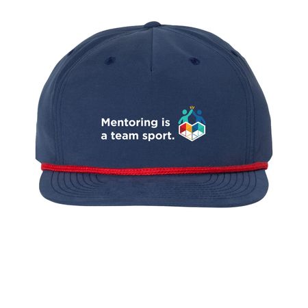 Snapback cap, a Navy/ Red Printed Umpqua Snapback Cap