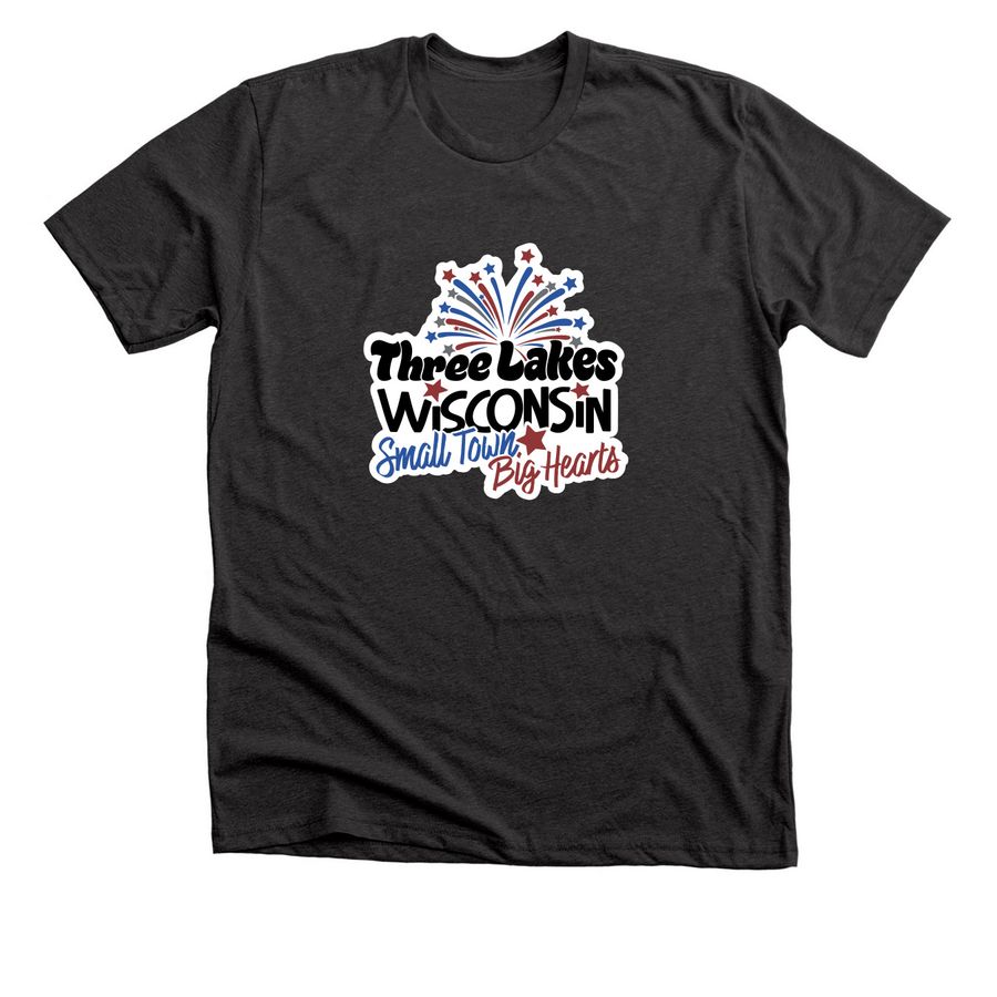 Small Town Big Hearts Tee, a Dark Grey Heather Premium Unisex Tee