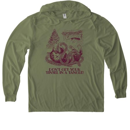 Don't Get Your Tinsel in a Tangle!, a Olive You Green Allmade Eco Triblend Hoodie Tee