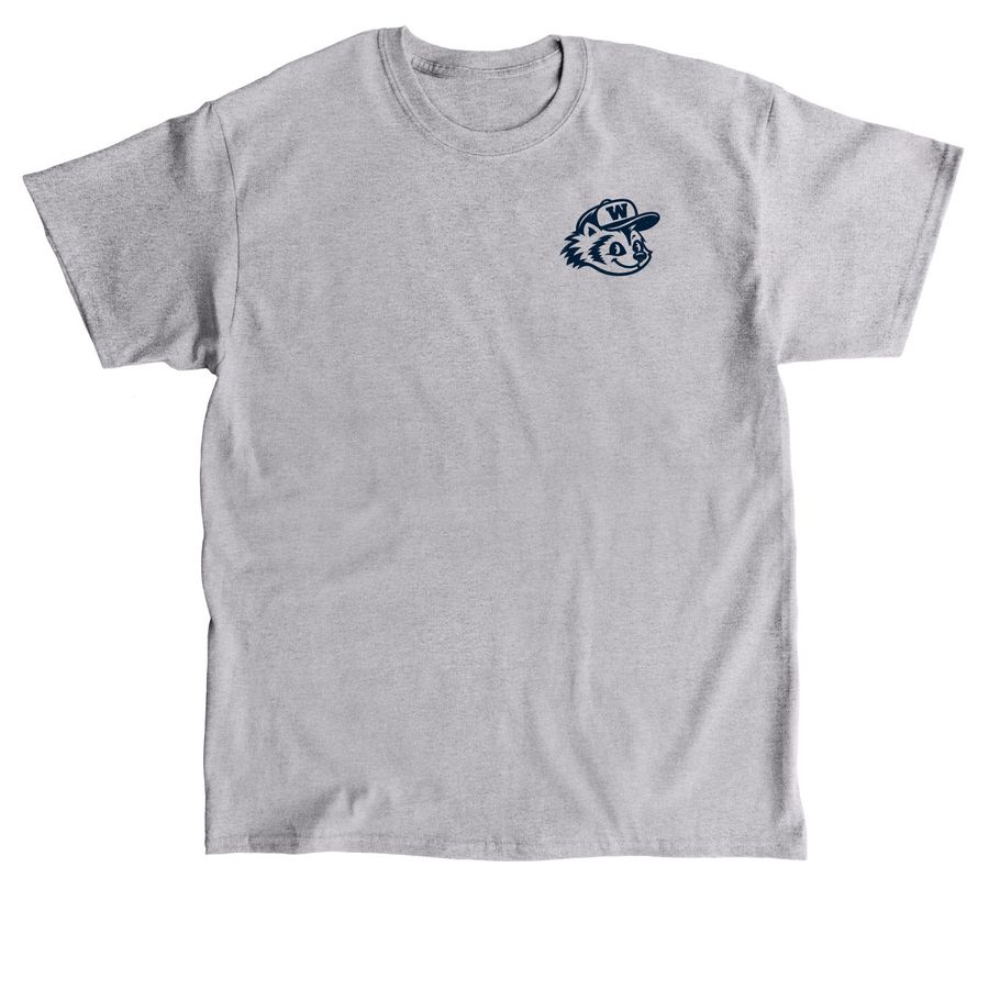 Front and Back Design in Navy, a Sport Grey Classic Unisex Tee