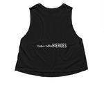Tanks and Tees, a Solid Black Blend Women?s Cropped Racerback Tank (back-view)