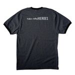 Tanks and Tees, a Dark Heather Grey/ Jet Black Cotton Ringer Tee (back-view)