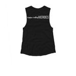Tanks and Tees, a Black Women's Muscle Tank (back-view)