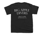Big Apple Divers Apparel, a Black Youth Unisex Tee (back-view)