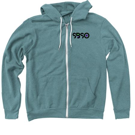 Heavy weight pullovers and zip-ups dark logo&nbsp;, a Heather Deep Teal Zip Up Hoodie