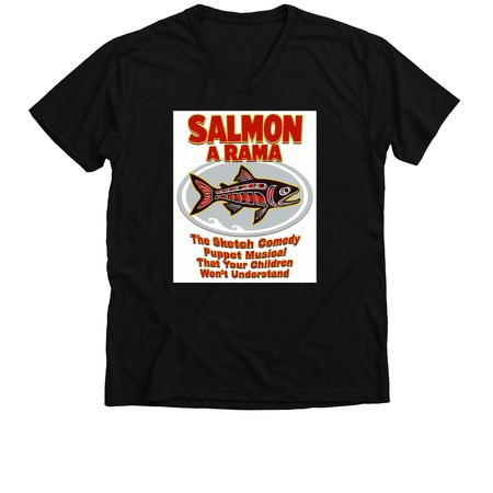 Salmon-A-rama Merch, a Solid Black Blend Premium V-Neck Tee