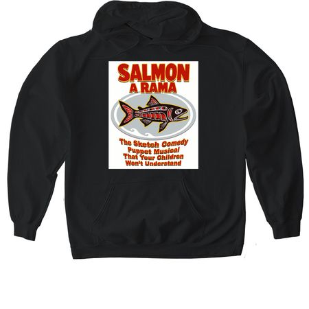 Salmon-A-rama Merch, a Black Gildan Softstyle Pullover Hoodie
