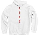 We Bet On Losing Dogs, a White Pullover Hoodie (back-view)