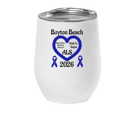 Walk to Defeat ALS: Wine Tumbler, a White Insulated Wine Cup