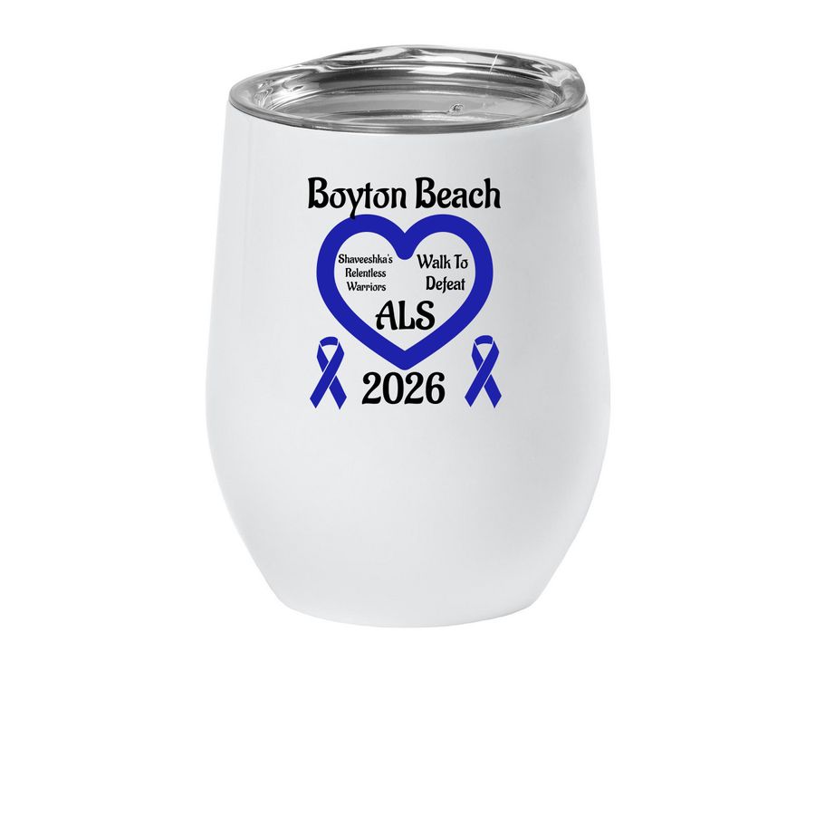 Walk to Defeat ALS: Wine Tumbler, a White Insulated Wine Cup