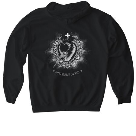Miserere Nobis Hoodie, a Black Gildan Softstyle Pullover Hoodie (back-view)