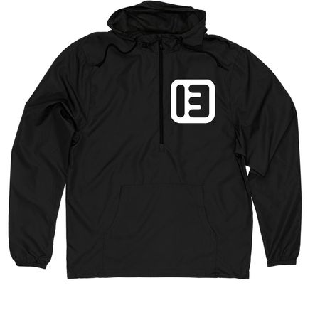 OG WND BRKR, a Black Quarter-Zip Windbreaker