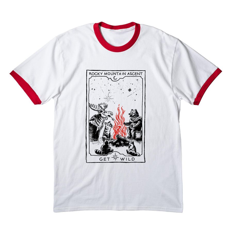 Ember Collection, a White/ Red Cotton Ringer Tee