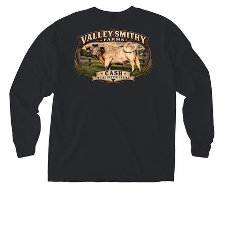 Cash Pocket and Back, a Black Comfort Colors Long Sleeve Pocket Tee