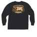 Cash Pocket and Back, a Black Comfort Colors Long Sleeve Pocket Tee (back-view)