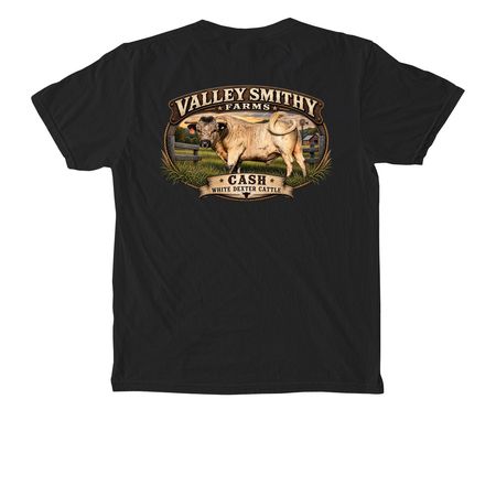 Cash Pocket and Back, a Black Comfort Colors Pocket Tee
