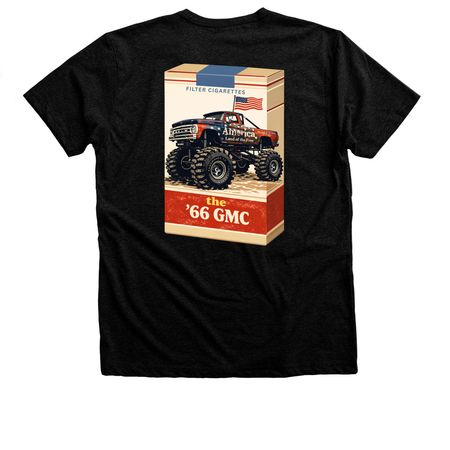 GMC Filter Cigs, a Black Heather Premium Unisex Tee (back-view)