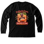 Help Us Build the Dream School, a Black Heather Premium Long Sleeve Tee (back-view)