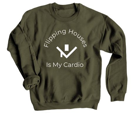 Flipper, a Military Green Crewneck Sweatshirt