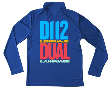 D112 LenguajeDual Language Performance Active, a True Royal Youth Performance Quarter Zip Pullover (back-view)