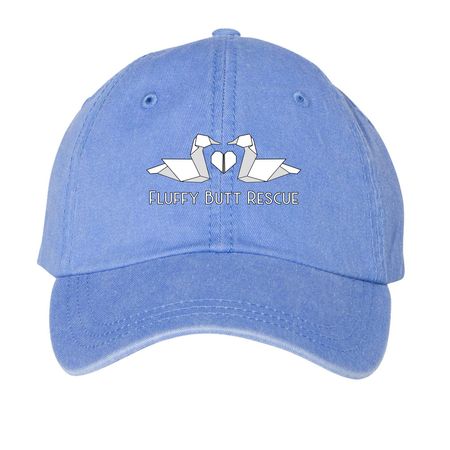 Duck Love Hats, a Periwinkle Printed Pigment Dye Baseball Cap