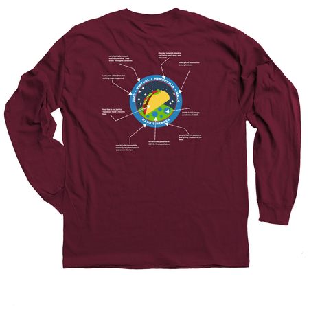 2020 Hank's Heroes Hemophilia Walk T-Shirt, a Maroon Classic Long Sleeve Tee (back-view)