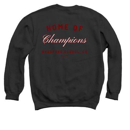 Home of Champions Logo, a Black Crewneck Sweatshirt