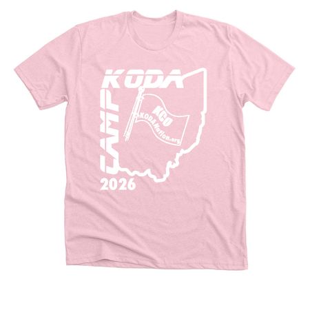 KODA CAMP OHIO 2026, a Heather Pink Premium Unisex Tee