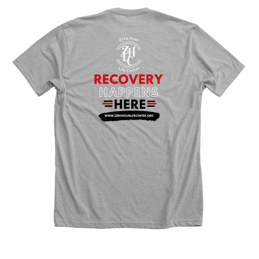 Community is the Cure, a Athletic Heather Premium Unisex Tee (back-view)