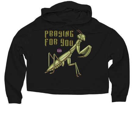 Praying Mantis, a Black Women?s Lightweight Cropped Hoodie