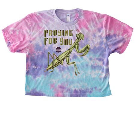 Praying Mantis, a Cotton Candy Women's Tie Dye Cropped Tee