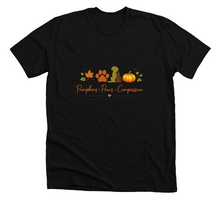 Pumpkins ? Paws ? Compassion ??, a Solid Black Blend Premium Unisex Tee