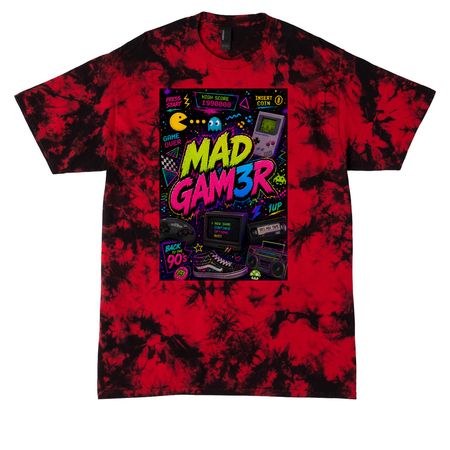 The MaDGam3r Collection&nbsp;, a Black/ Red Crystal Tie Dye Tee