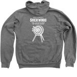 Sherwood Merch (Zip Up Hoodie), a Deep Heather Zip Up Hoodie (back-view)