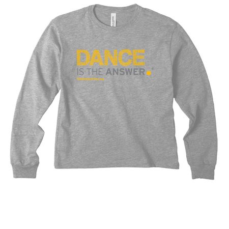 Dance is the Answer by The Wooden Floor, a Athletic Heather Youth Heavyweight Long Sleeve Tee