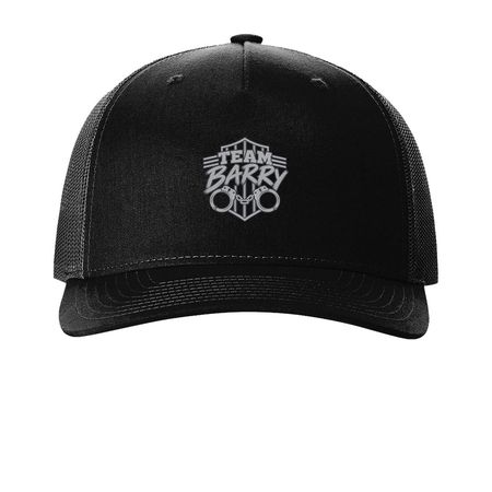 DOC Team Barry, a Black Printed Five-Panel Trucker Cap