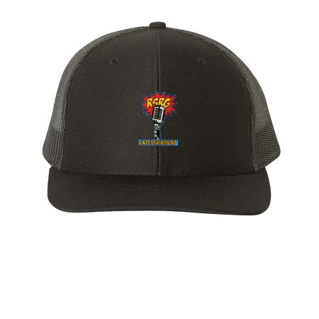 RSRG HAT, a Black Printed Snapback Trucker Cap
