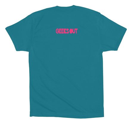 Alan Turing Fought Nazis with Big Gay Brain, a Marine Premium Cotton Tee (back-view)